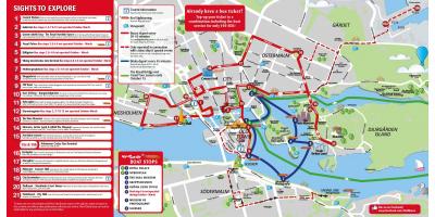 Stockholm rdeči avtobus zemljevid