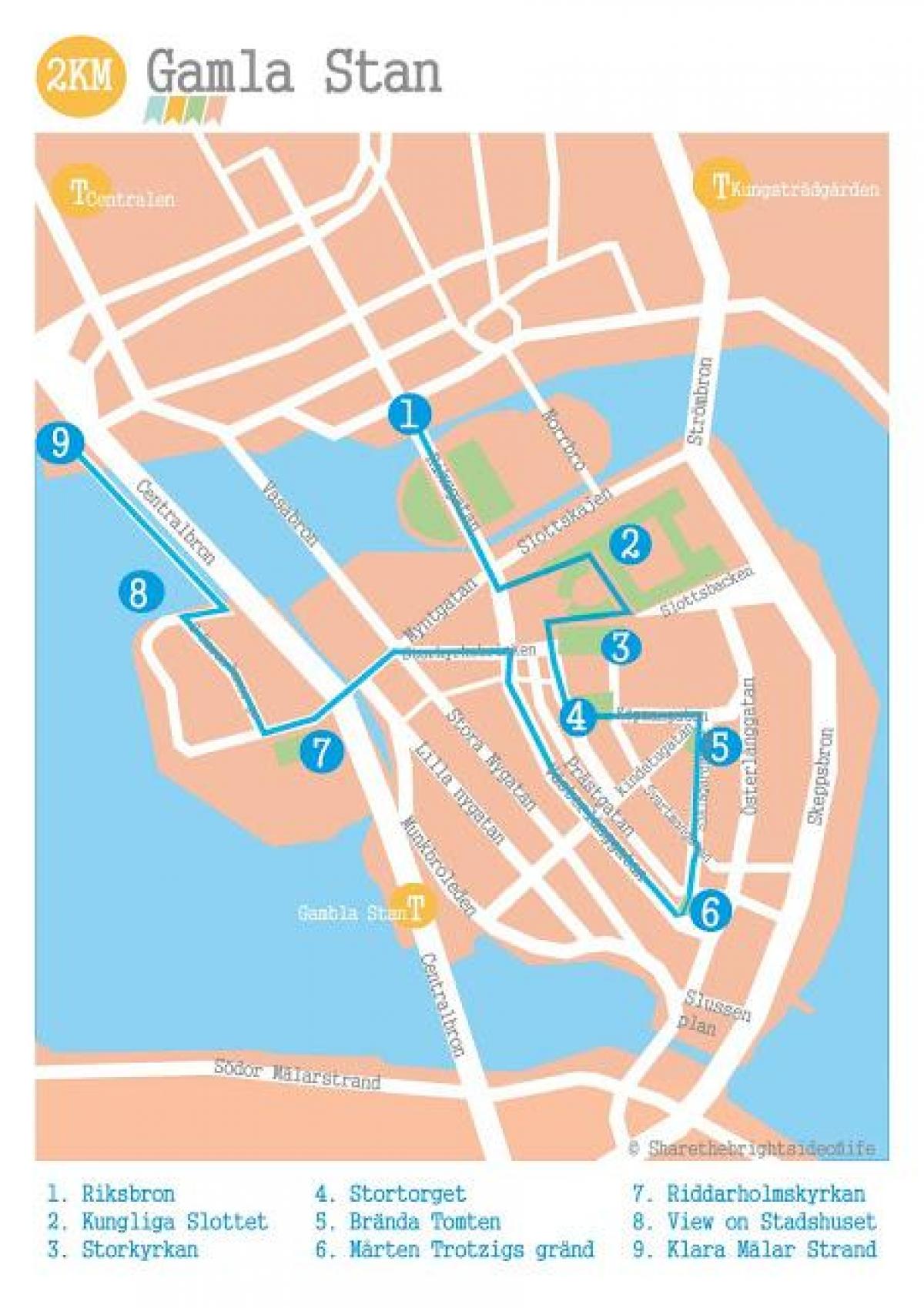 Stockholm gamla stan zemljevid