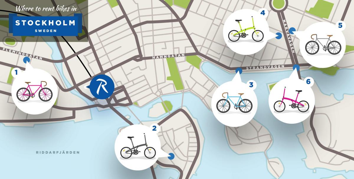 Stockholm mestna kolesa zemljevid