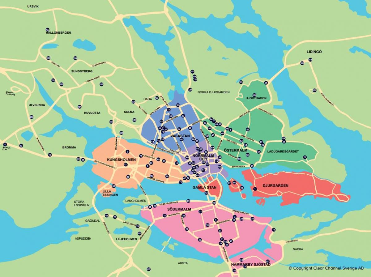 zemljevid mestno kolo zemljevid Stockholmu