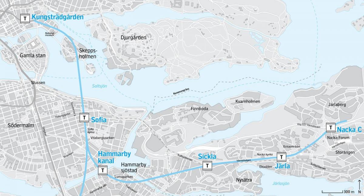 zemljevid nacka Stockholmu