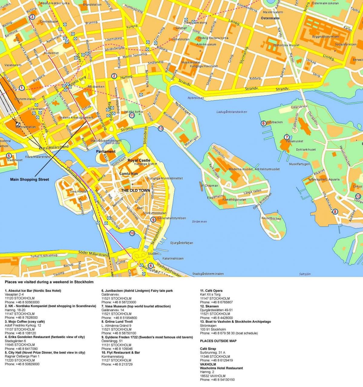 Stockholm center zemljevid