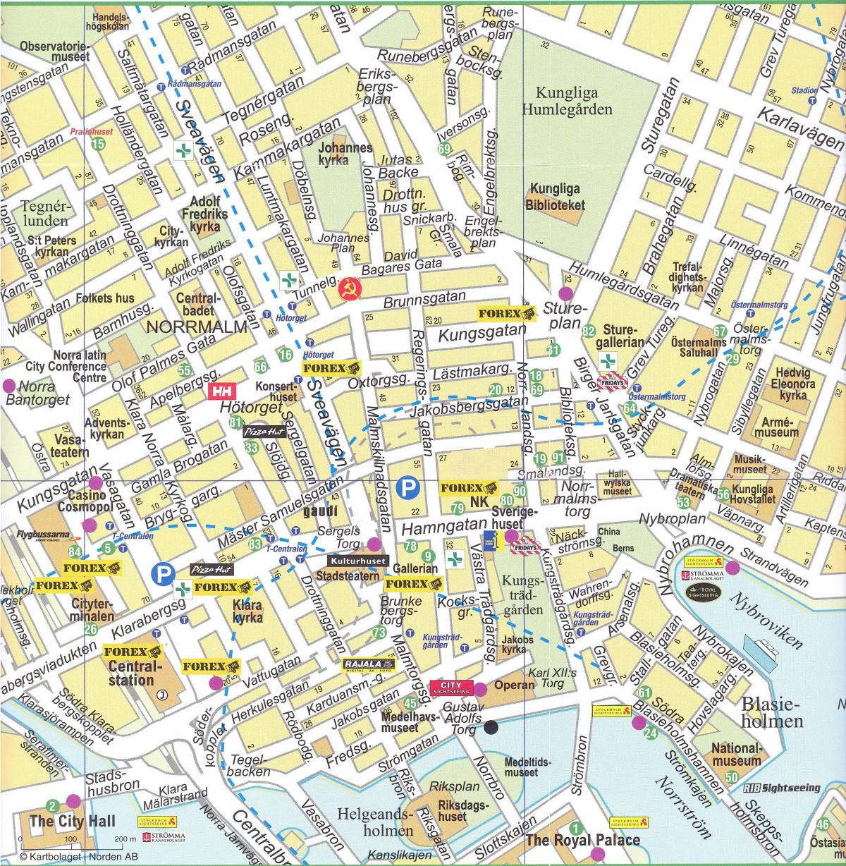zemljevid Stockholmu centru