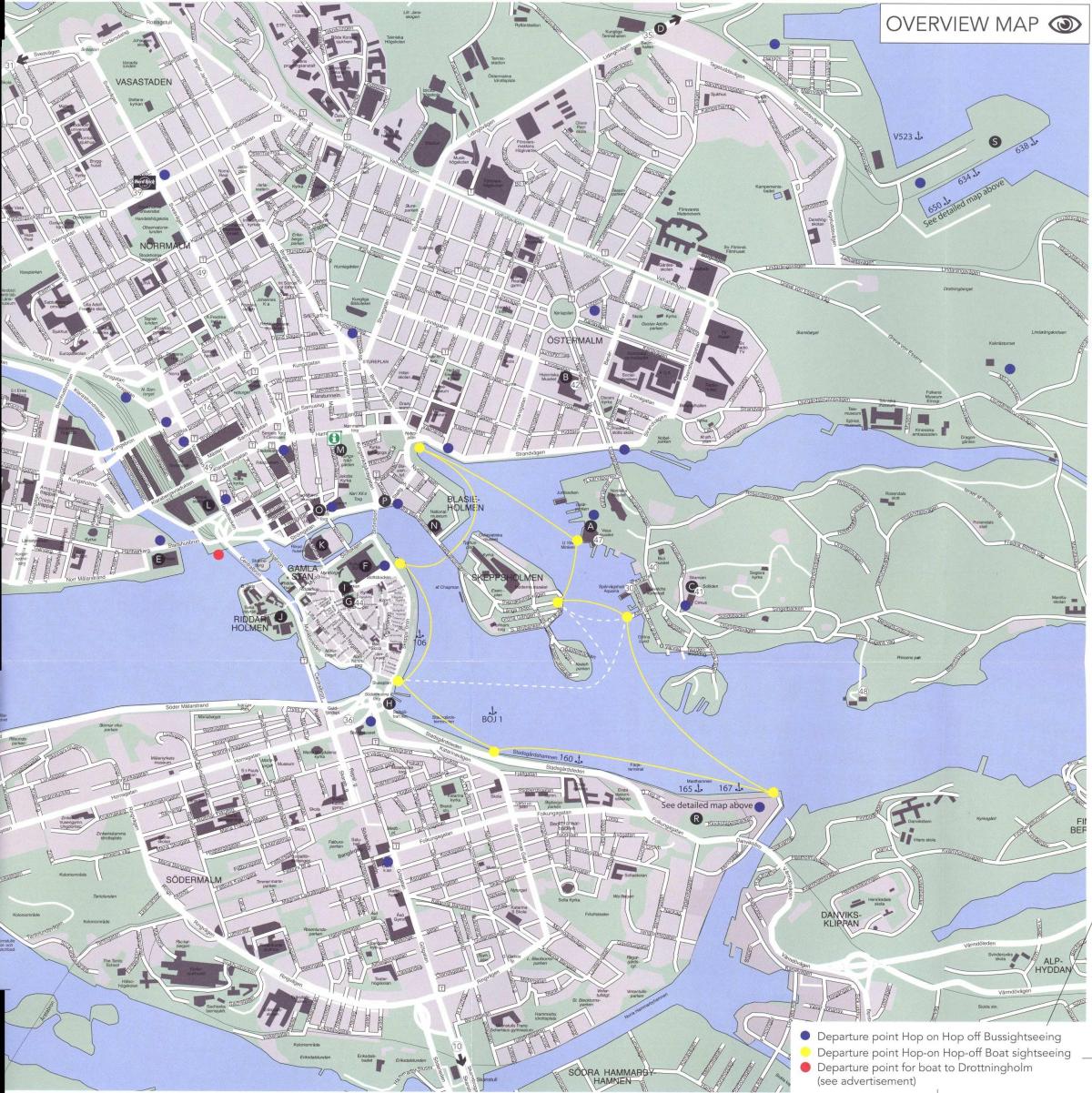 zemljevid Stockholmu center