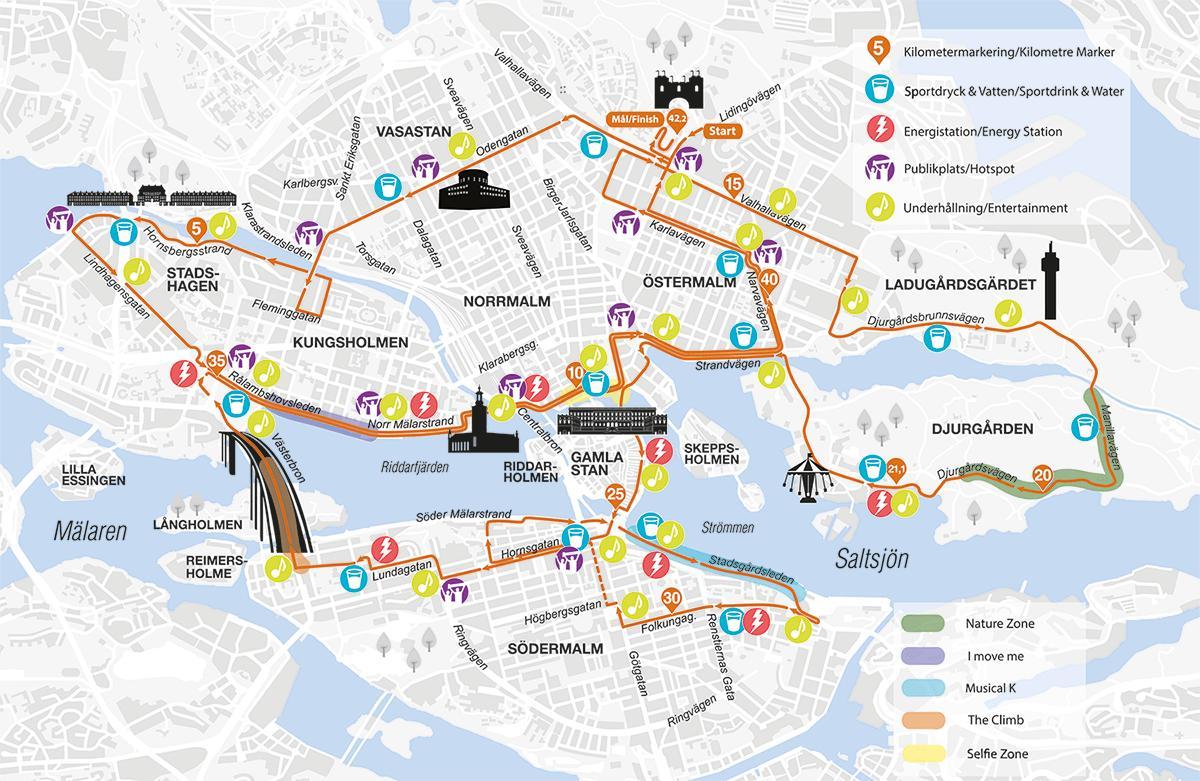 zemljevid Stockholmu maraton