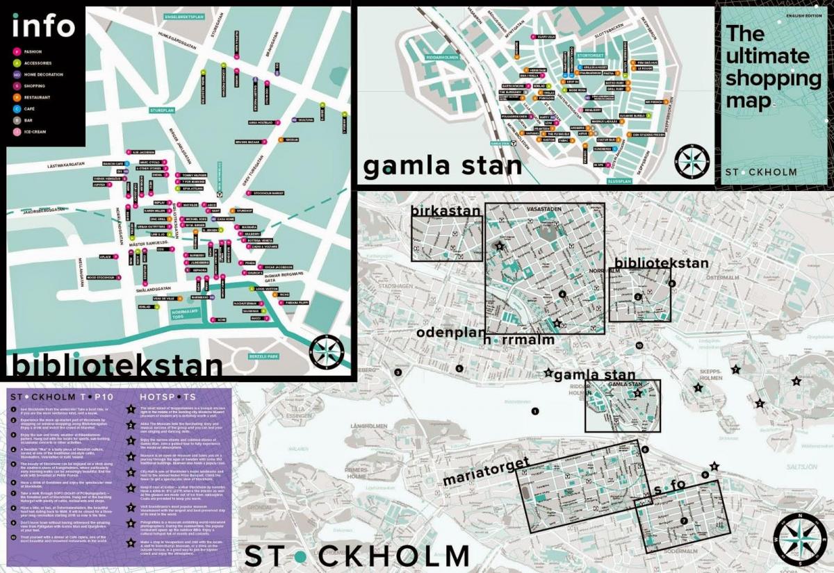 zemljevid Stockholmu nakupovanje