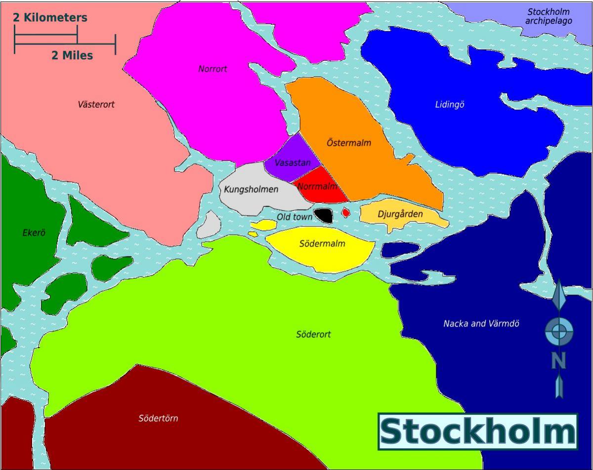 zemljevid Stockholmu okolišev