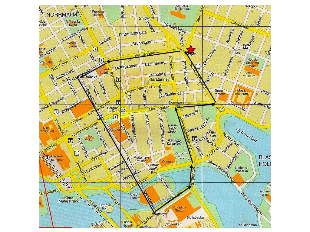 sprehod Stockholmu zemljevid