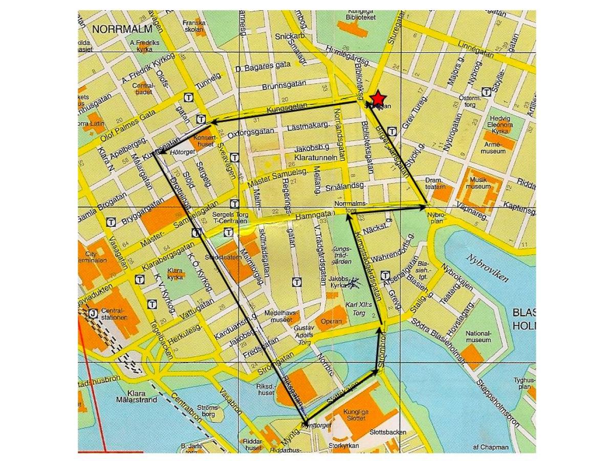 sprehod Stockholmu zemljevid