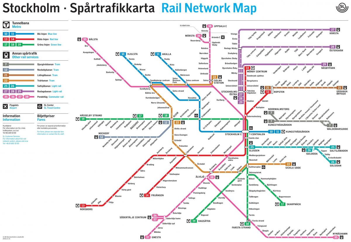 metro zemljevid v Stockholmu