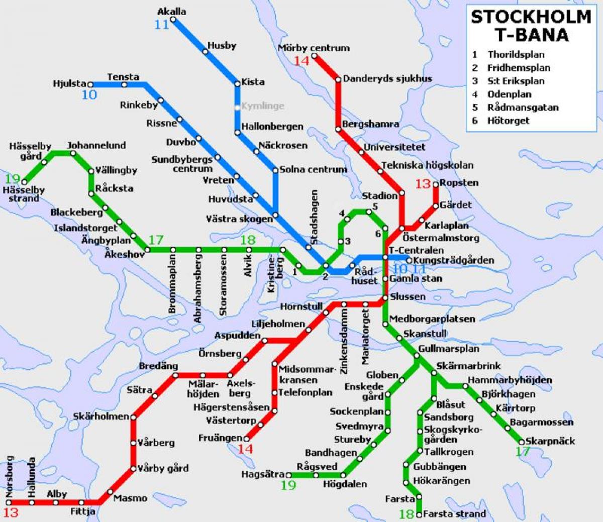Stockholm t bahn zemljevid