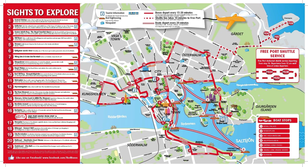Stockholm turistični zemljevid