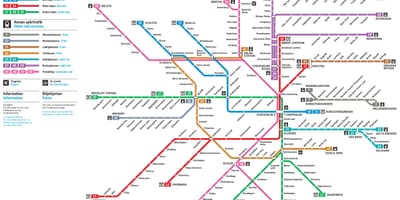 Stockholm železniškega omrežja zemljevid
