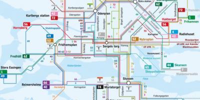 Stockholm avtobusne linije zemljevid