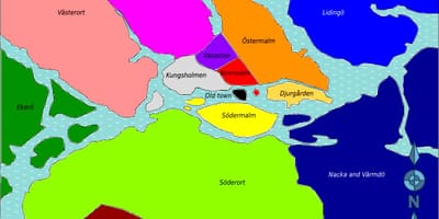 Zemljevid Stockholmu okolišev