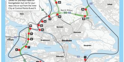 Zemljevid Stockholmu zastojev polnjenje