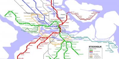Zemljevid podzemne železnice v Stockholmu