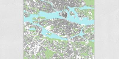 Zemljevid Stockholmu zemljevid tiskanja